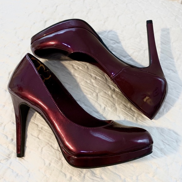plum platform shoes